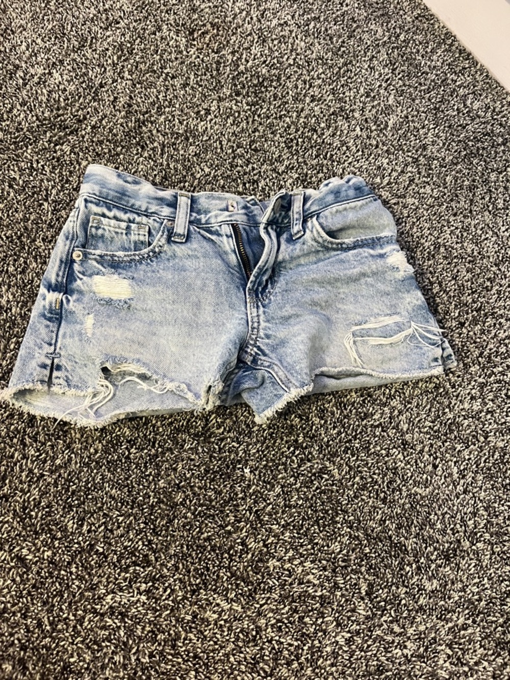 Kids Light Blue Distressed Denim Shorts